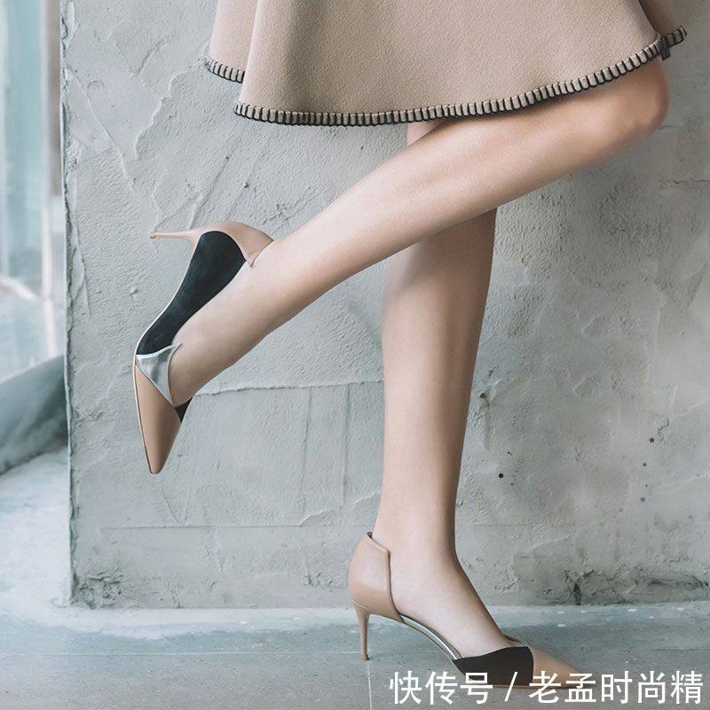 尖头搭配韵味的高跟鞋,时髦有亮点显脚瘦