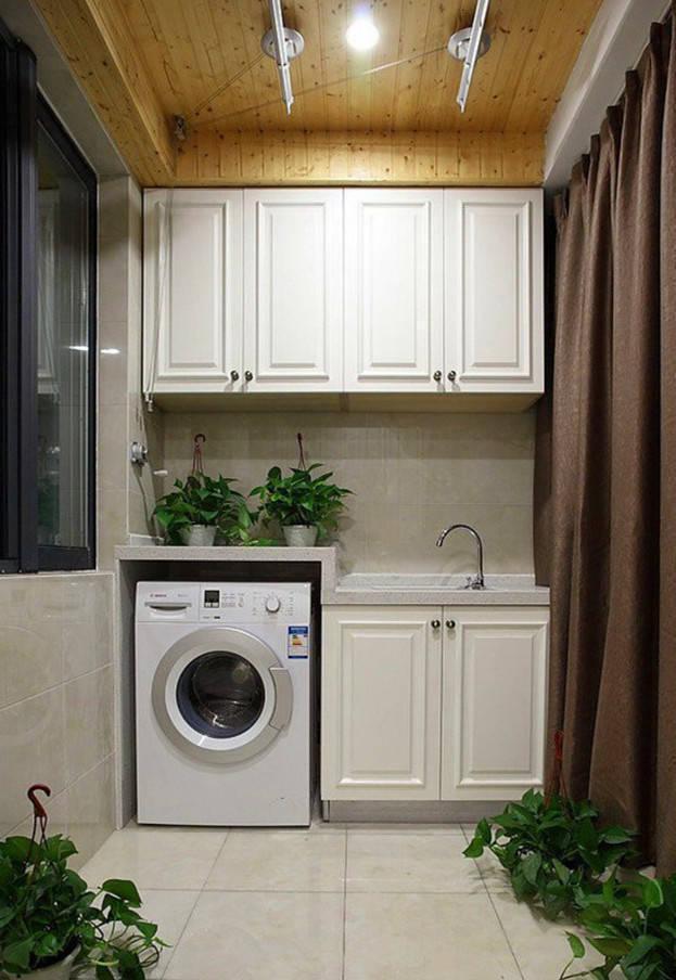 实用|阳台这样设计,洗衣机摆放整洁实用,不占用空间,适合大小户型