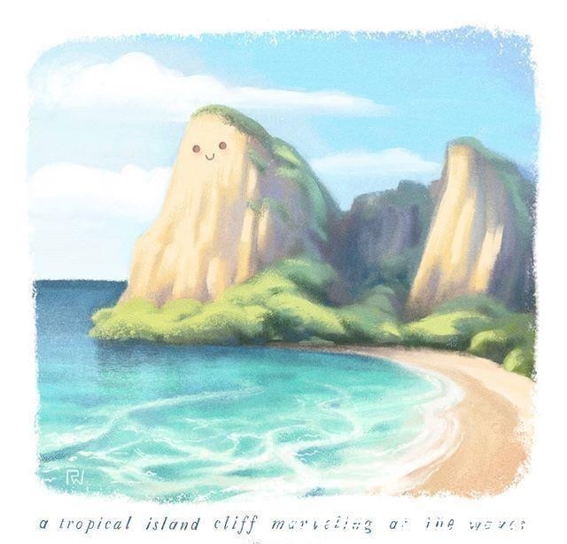 治愈|一组超治愈的板绘小场景插画分享!