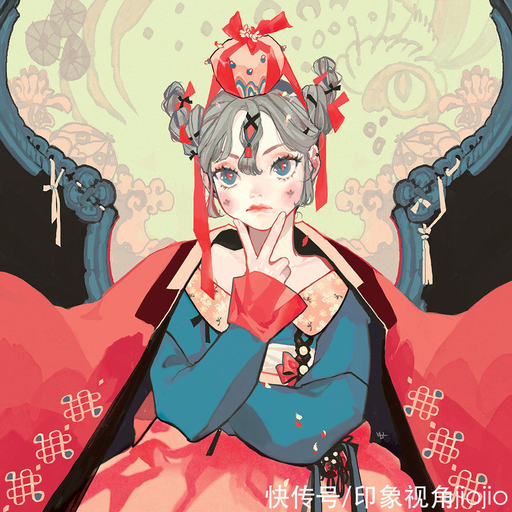 插画师#画风轻盈的少女插画,将人物刻画的生动,有着独特的美感