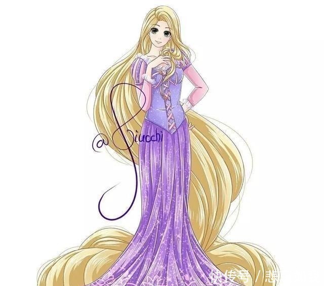 遇上日漫风|迪士尼公主遇上日漫风,花木兰变成了仙女,乐佩的头发成为了亮点