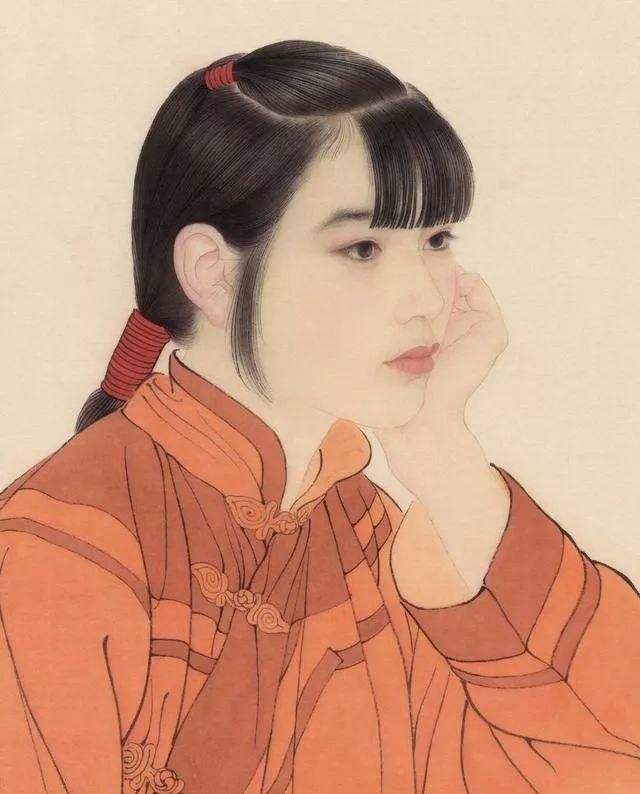工笔画|国画:何家英画笔下的怜怜女儿态,不同寻常的美感!