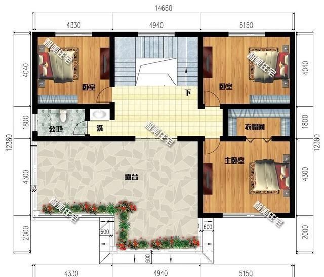 别墅|面宽14米上下,室内带堂屋的农村别墅,第一栋造型简单施工易