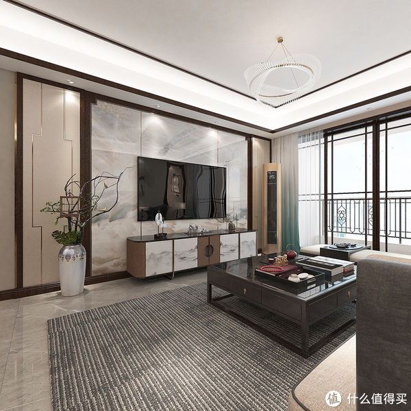 装修|129㎡新中式风格装修，宽敞舒适的三房结构，全屋简洁有韵味，羡慕