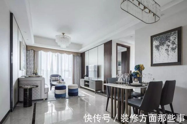 地毯|128平现代简雅风大范围铜质家居布置出一种轻奢档次的气质