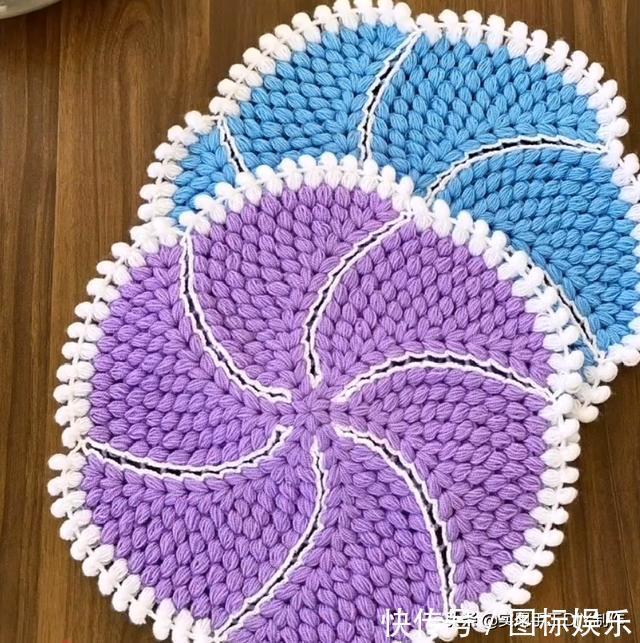 针法@「针织作品」32款只用到一种针法织出来的美垫子,新手留存备用