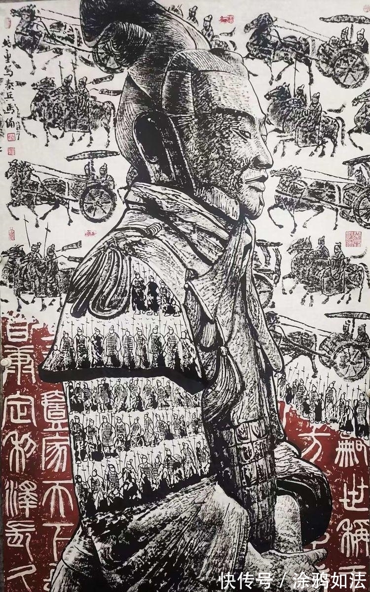 兵马俑|秦始皇兵马俑马培童焦墨组画，震动画坛，有目共赏!