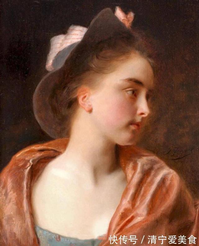 肖像画!花容月貌般的法国女性人体油画,眉梢眼角藏秀气,声音相貌露温柔