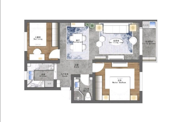 暖色性|90平米的二居室，两夫妻在在孩子和浪漫之间，达成一个平衡