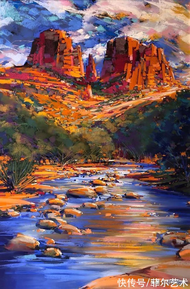 mich美国画家迈克尔风景油画作品用色大胆、明亮,传达出一种乐观精神