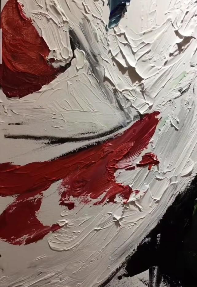 艺术品!小伙子用“拖鞋”画小丑,开始感觉真的有点丑,最后这是艺术品