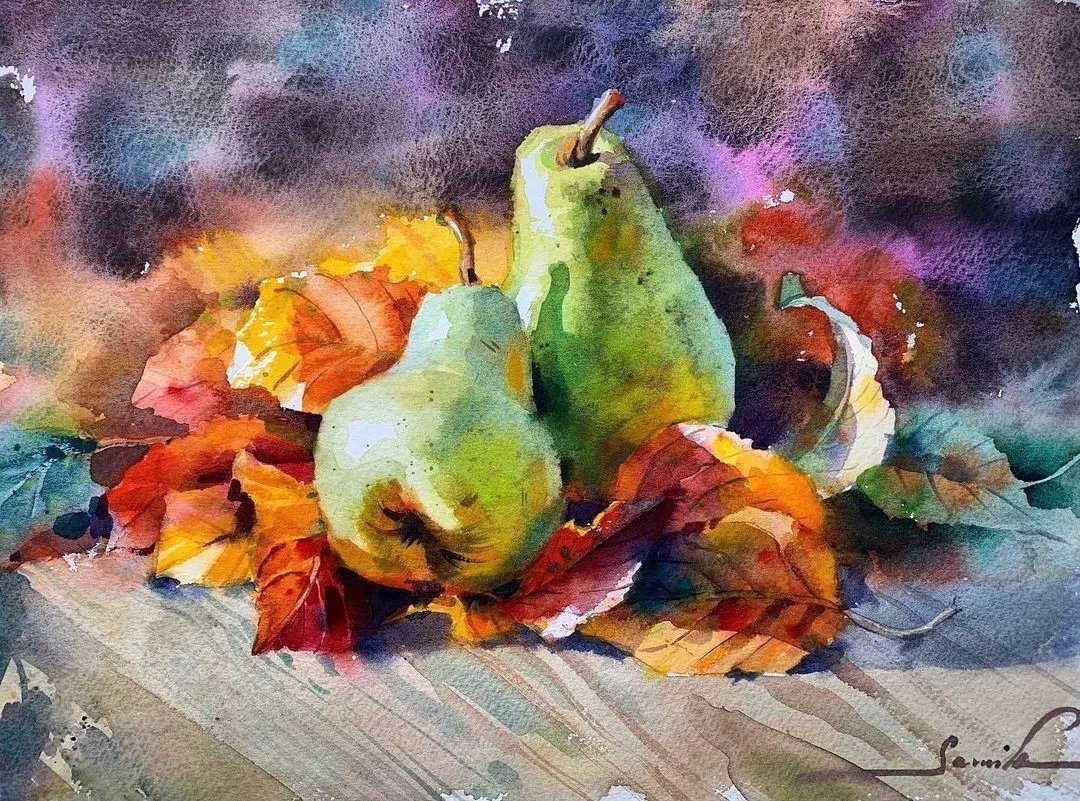 水彩@世界前100名的美女画家,作品深入人心,刚刚画完就被收藏