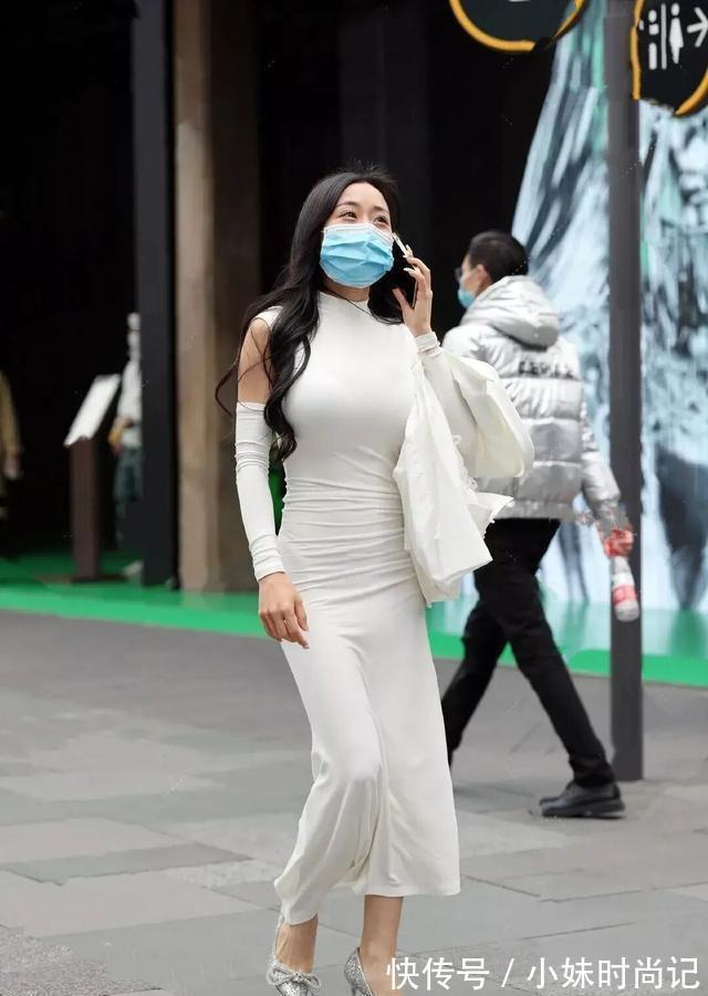 微胖|一袭白色长裙,配一双尖头高跟鞋,这样穿才更有女人味!