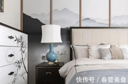 烟灰蓝|125㎡装出不一样的中式,烟灰蓝的加入更清爽,这种美看不腻