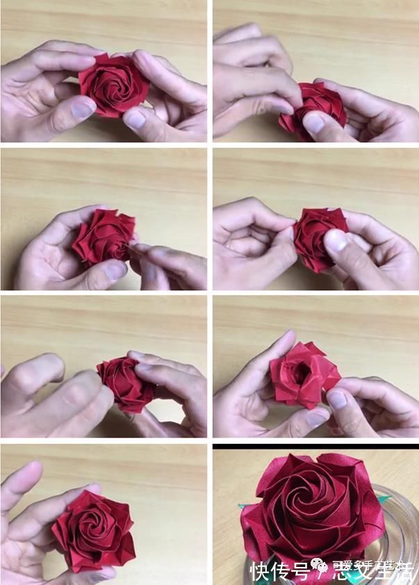 一张纸就能折的玫瑰，放几枝在家中，人见人夸！