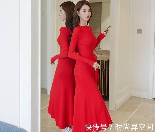 时尚|时尚针织连衣裙,凸显女人味,穿出婀娜曼妙身姿,高雅名媛范十足