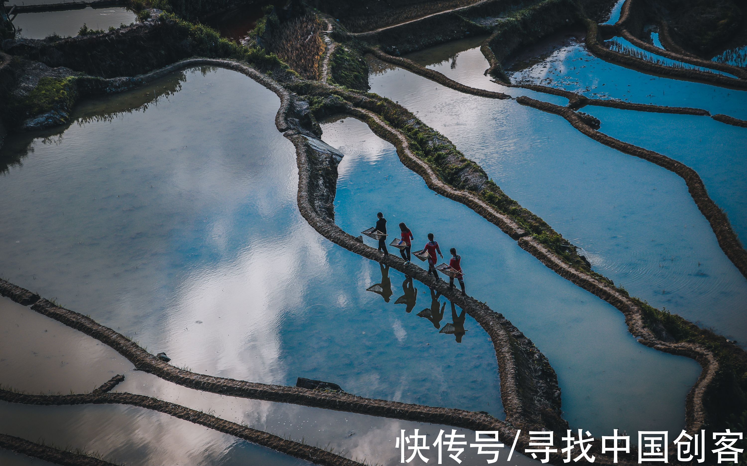 龙俊|云南元阳：走过水中的梯田 人们忙着准备春耕