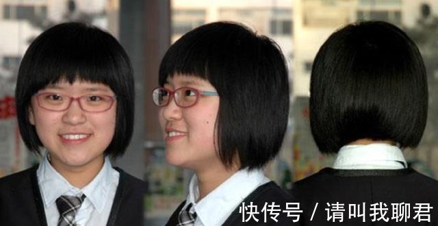 短发女孩 初中生发型要求严格，发际线高的女孩欲哭无泪发际线高得像秃头！