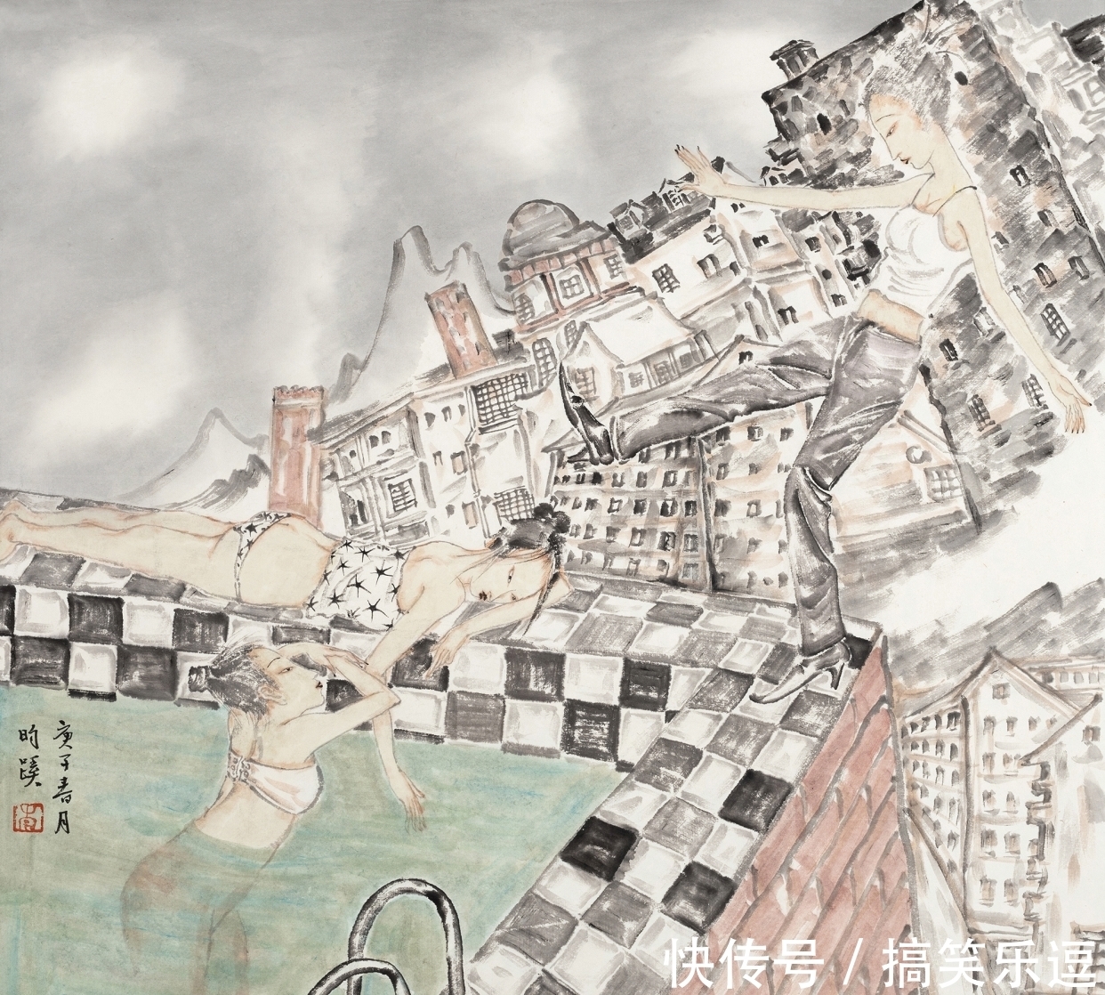 仕女图!「直击书画」李昀蹊仕女画,时代性笔墨的典范