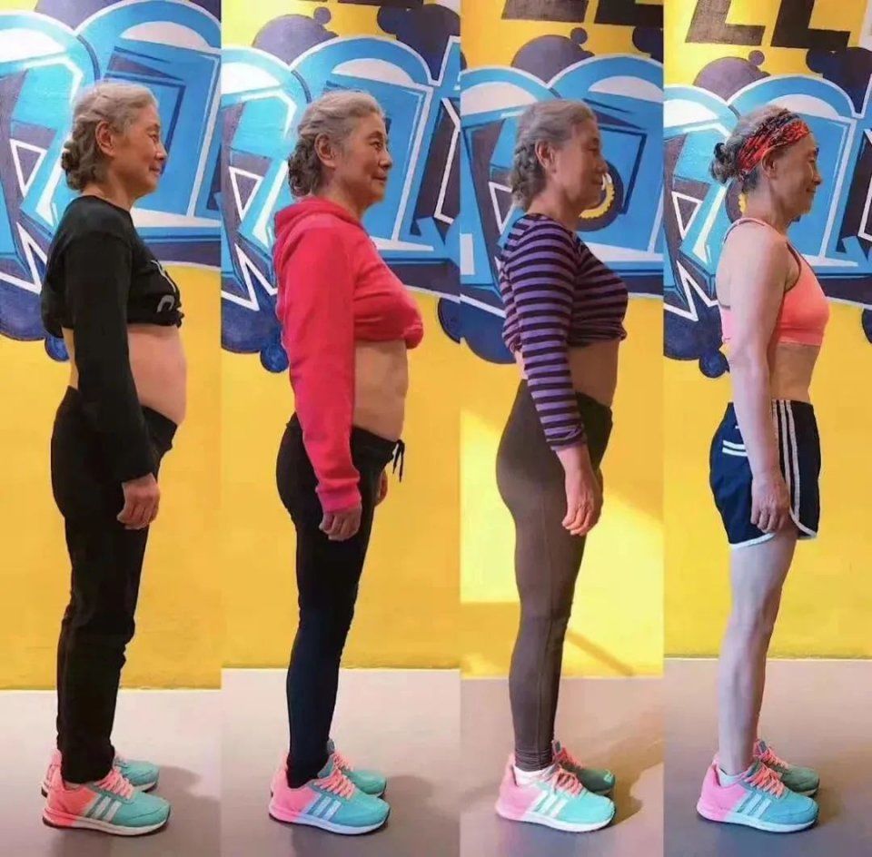 健身|70岁硬核奶奶3个月减脂28斤，凭马甲线上热搜！光彩照人的生命