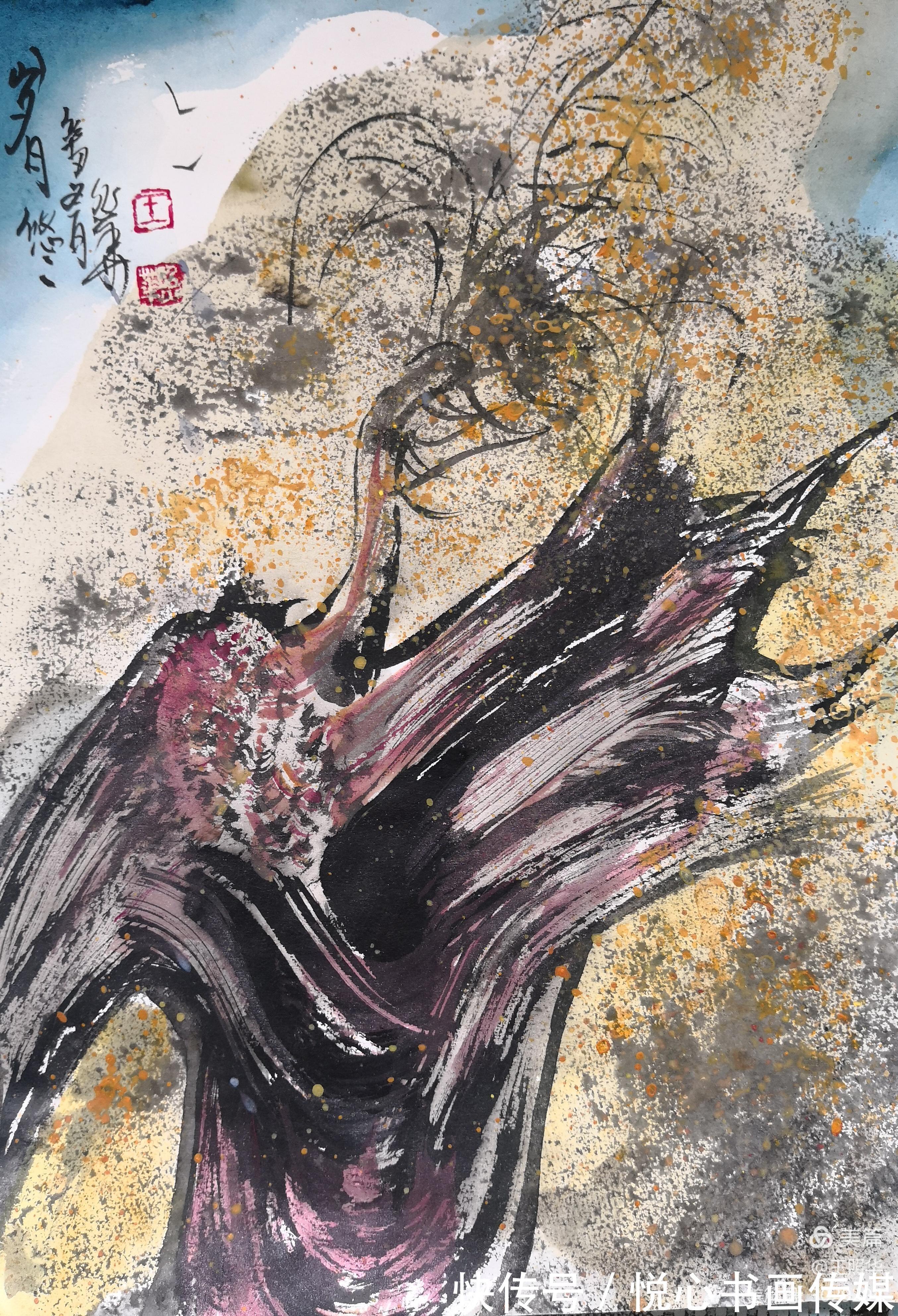 胡杨林$作品突破前人窠臼,当代著名画家王照华虎年新篇《胡杨礼赞》