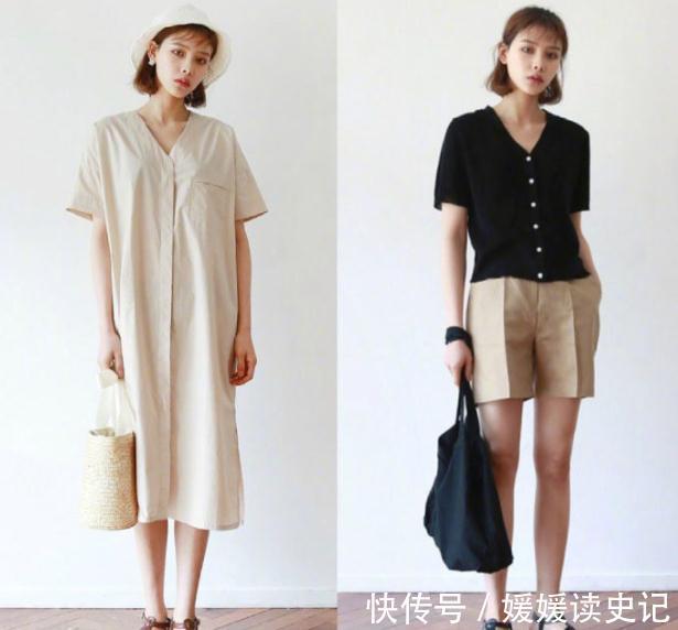 深色 夏末初秋穿宽松点才好看,分享一组日系穿搭,清爽高级还不显胖