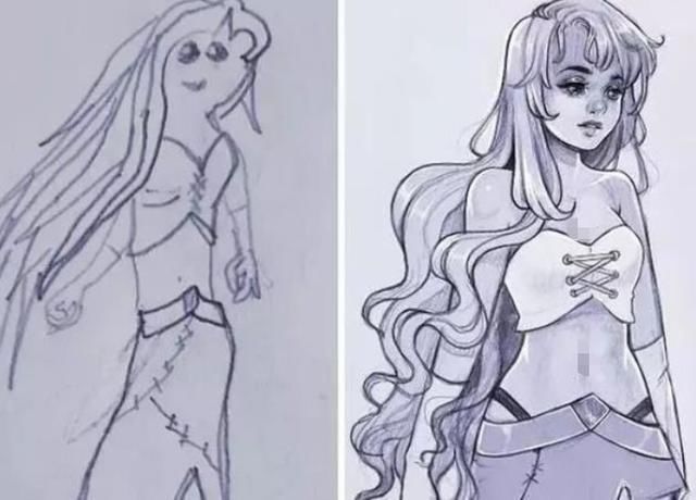 笔下#当学渣美术生画到一半不想画了,画风逐渐跑偏,看完让人笑出眼泪