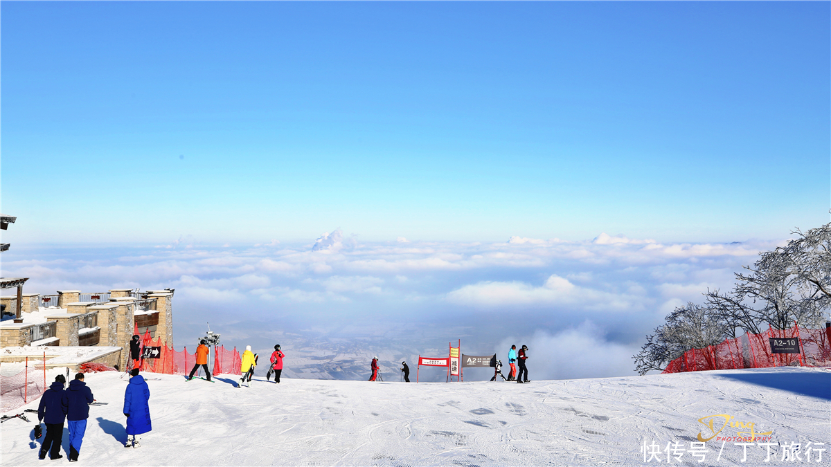 滑雪者|吉林松花湖云端之上滑雪，随意驰骋，似隐似现恍若仙境一般