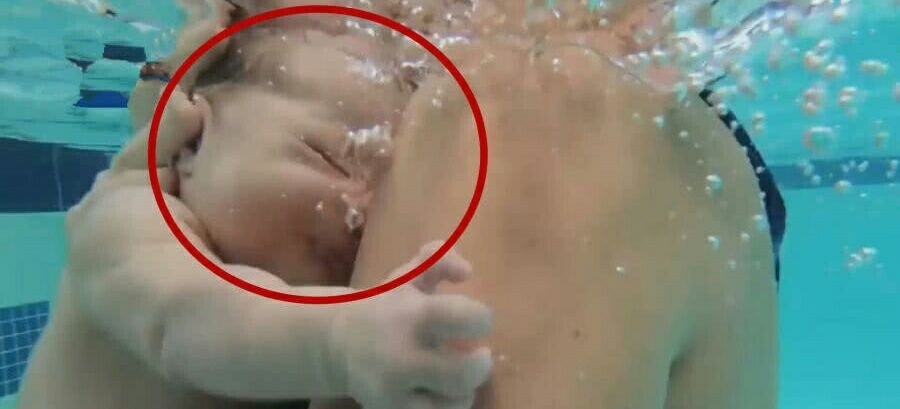不已|刚刚出生的婴儿,就这样被妈妈扔在水里学游泳,网友心疼不已
