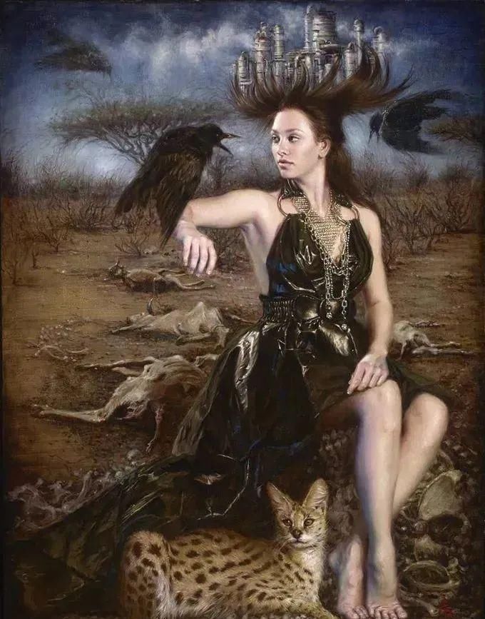 ·曼努克@自然又野性的存在,美女艺术家的唯美油画欣赏