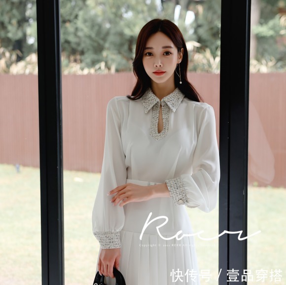 贝加莫雪穗|女神孙允珠高清时尚搭配:贝加莫雪穗晶莹飘绢百褶长裙