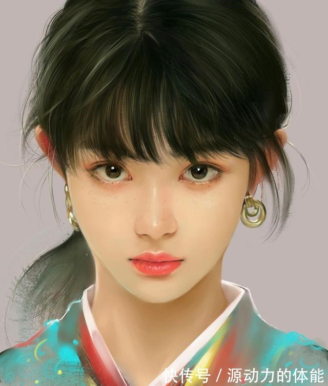 厚涂|厚涂韩服少女(附过程)!