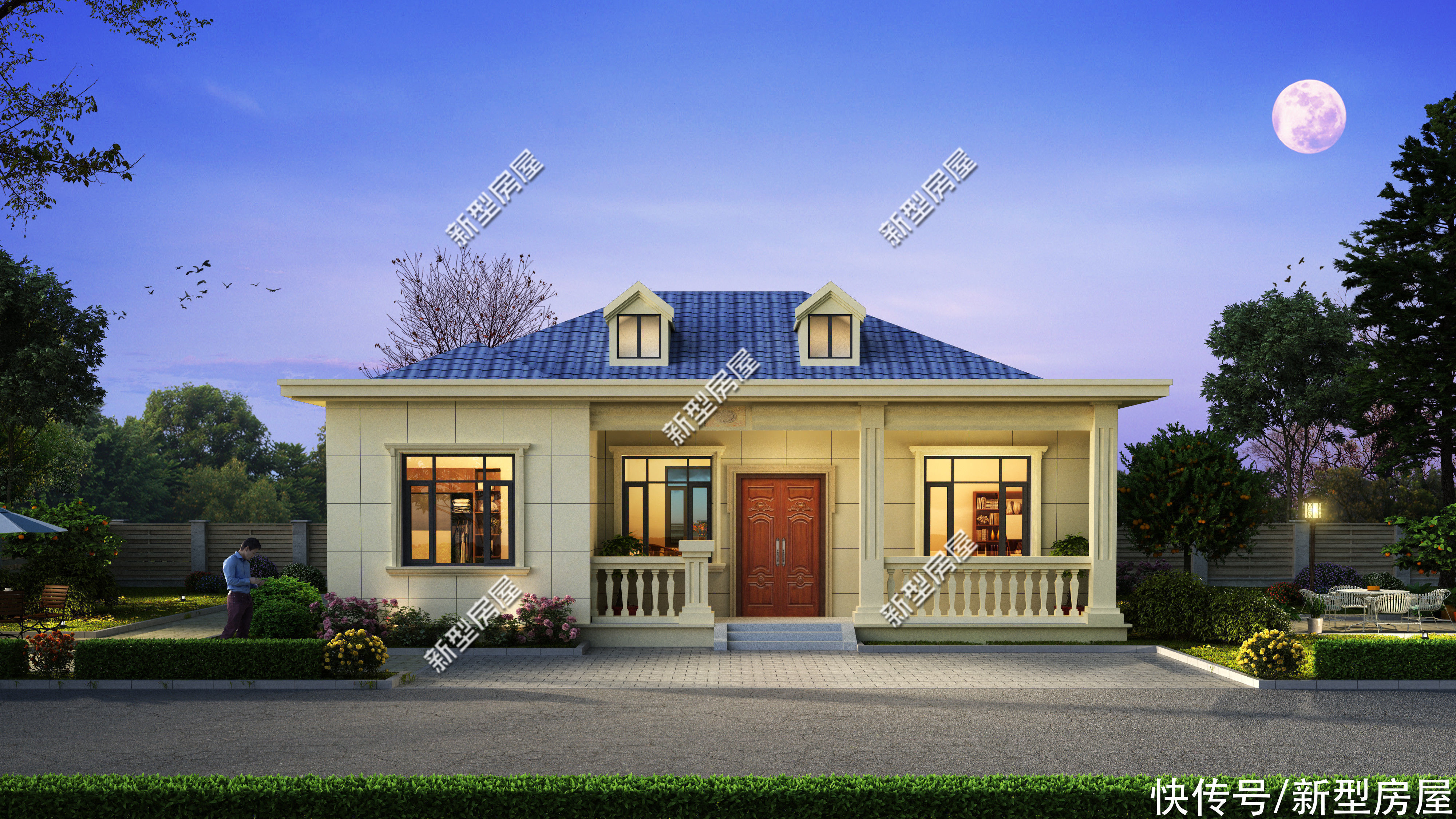 建筑|10套一层农村别墅图纸,第6套建的人最多,最后一套颜值最高