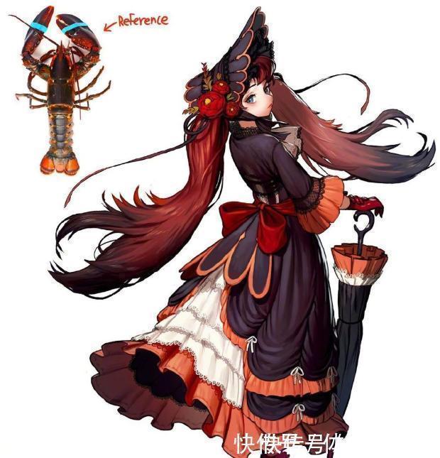 拟人化!海里的动物都很可怕画师将它们拟人化,成功变身美少女!