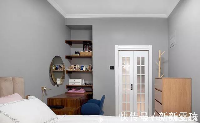 梳妆台|47㎡一室改两室,进门衣帽间,阳台变次卧,装出来比80㎡还要大