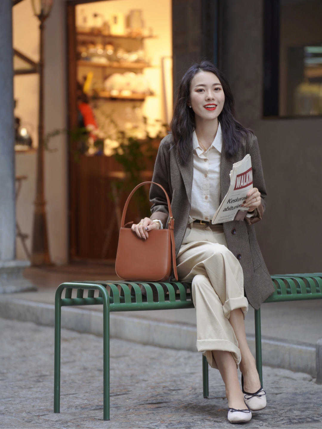 紧身裤|秋天聚会,逛街这样穿,绝对美翻了,气质又高级