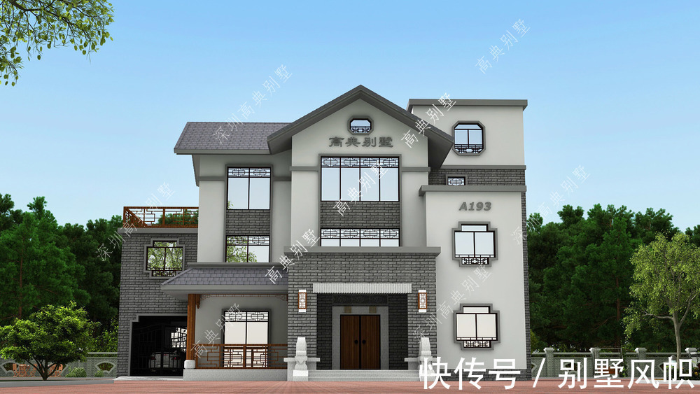 老人|这款中式三层别墅,外观经典大气,老人和年轻人都喜欢。