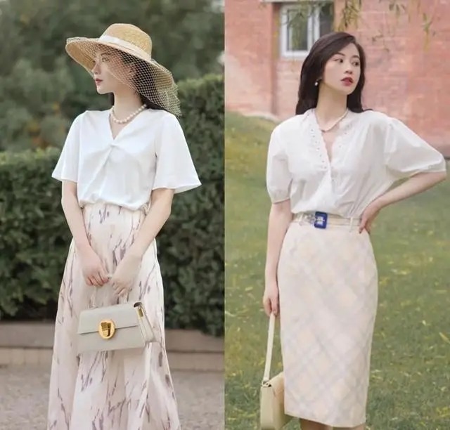 夏季|很适合夏季的搭配：衬衫+半裙，遮肉显瘦，上班上学都能穿