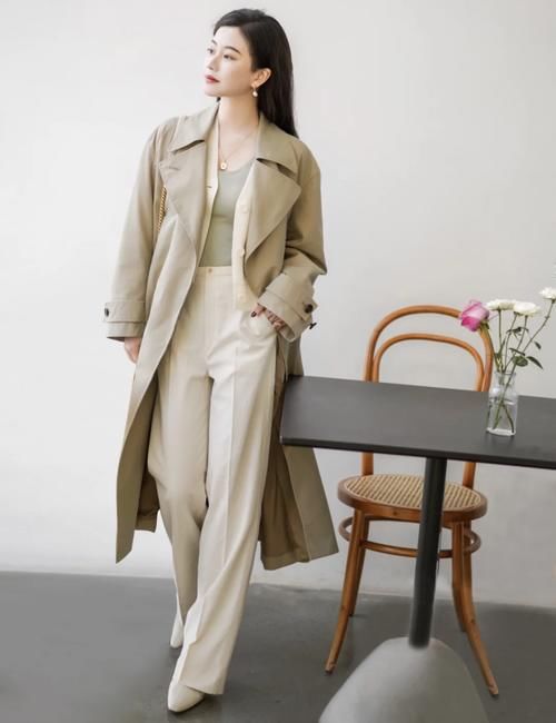 早春高级感风衣穿搭示范，温柔气质又时髦，让你穿出气场一米八