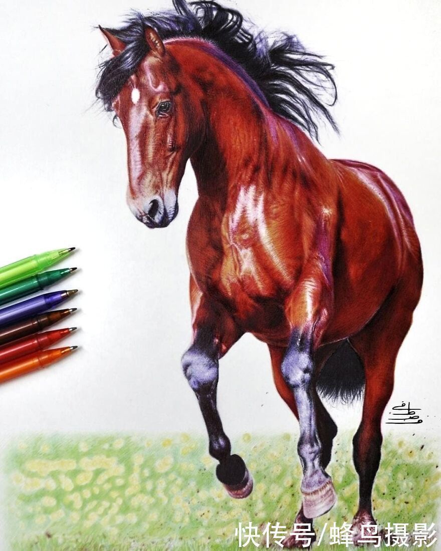 肖像&有这水平还要相机干嘛?30张圆珠笔画,图1画了一个月细到毛孔