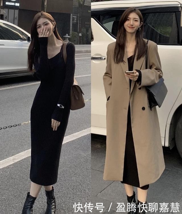 到了冬天才发现,穿大衣还得选“过膝款”,搭配老爹靴显高又有范