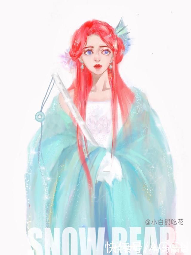 人鱼公主#迪士尼公主也爱古风,艾莎女王身披白纱,白雪公主穿的叫啥呢?