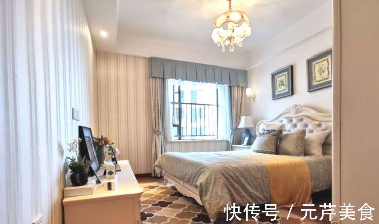 主卧室|132㎡轻奢三居室,南北通透双阳台,朋友说这套房子可以打99分