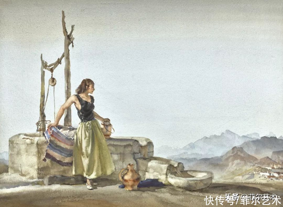 艺术家|苏格兰艺术家弗林特的女子水彩画，美轮美奂