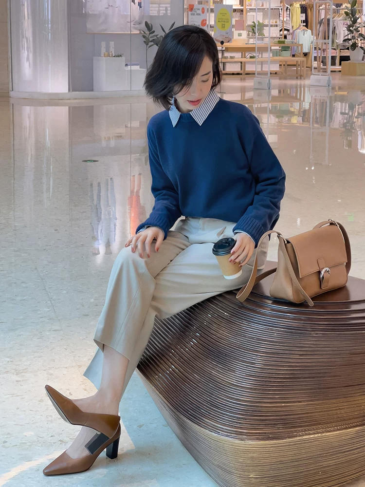 高领|博主示范告诉你,为什么你穿毛衣不好看,尝试这样穿,简约优雅