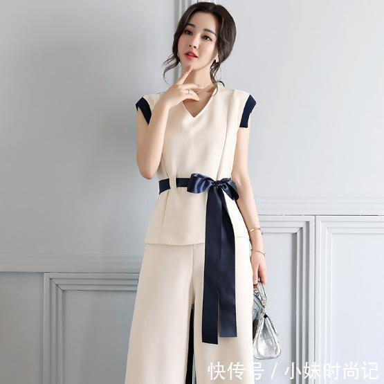 女人味|40岁女人要会穿搭减龄,时髦遮肉的阔腿裤套装,优雅更有女人味