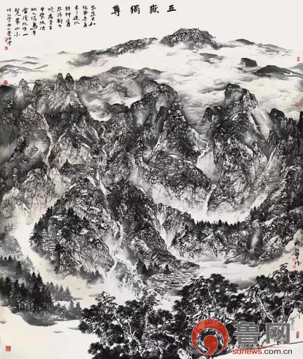  山水画|心游云山 道成万象 走进时振华的青墨山水画