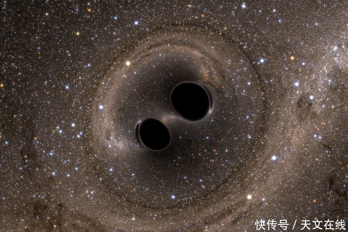 宇宙的舞蹈！看两颗黑洞在苍穹间共舞，着实的壮观