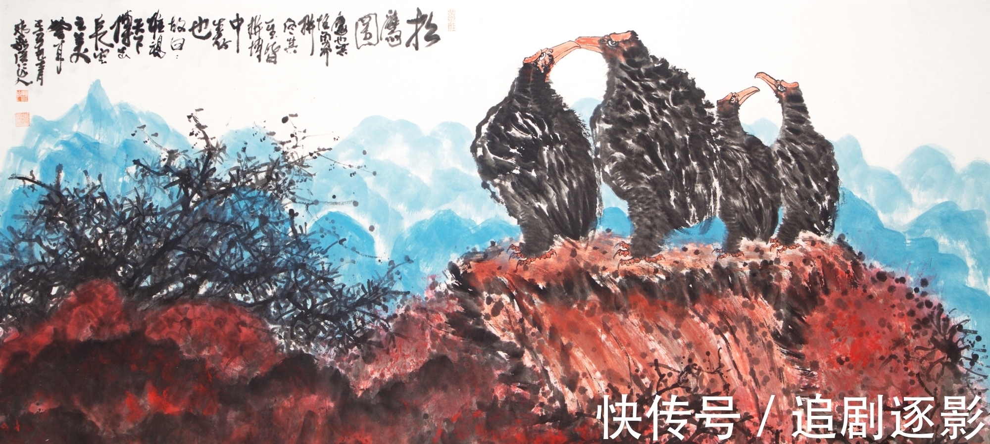 鹰石图$朱祖国与潘天寿的不解之缘