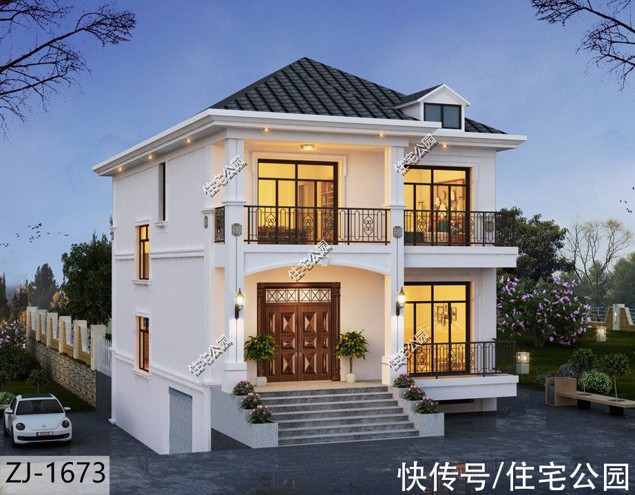 占地面积|面宽8米也能建出大气别墅，10套小面宽图纸，哪套更适合你家？